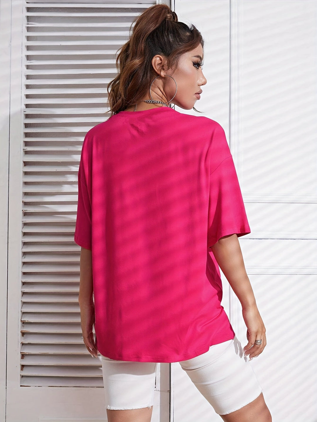 Levoire | T-Shirt Sportif Y2K De Couleur Unie Avec Col Rond Et Manches Courtes Légèrement Amples