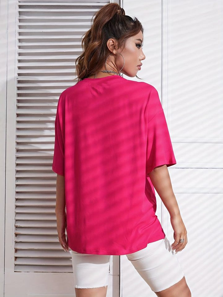 Levoire | T-Shirt Sportif Y2K De Couleur Unie Avec Col Rond Et Manches Courtes Légèrement Amples