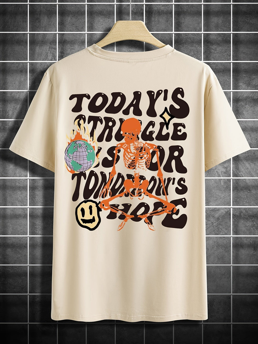 Levoire | 3 T-Shirts Pour Hommes Avec Lettres, Manches Courtes, Col Rond