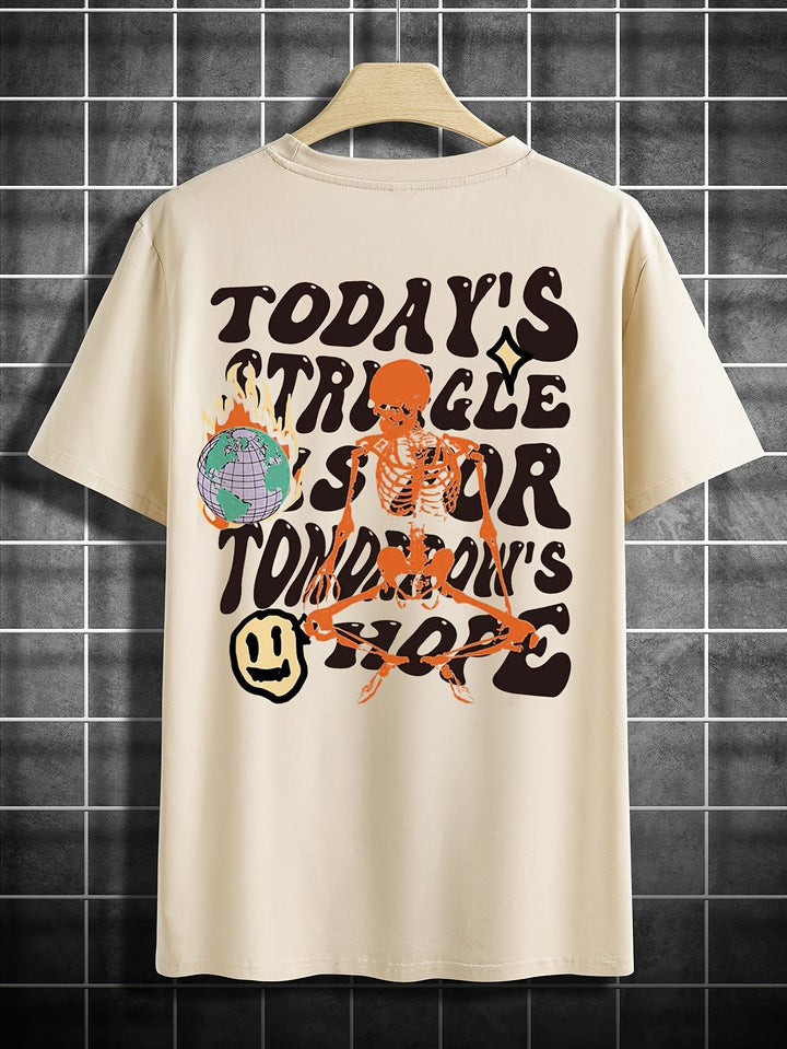 Levoire | 3 T-Shirts Pour Hommes Avec Lettres, Manches Courtes, Col Rond