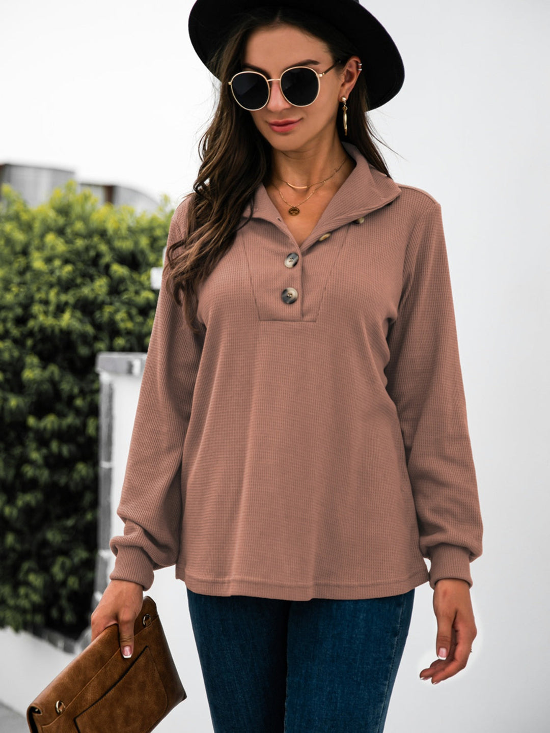 Levoire | Demi-bouton T-shirt à manches longues