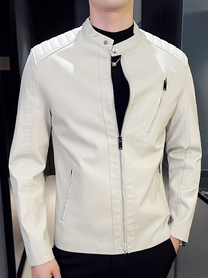Levoire | Veste De Moto En Cuir Pu Pour Hommes Élégante Avec Poches