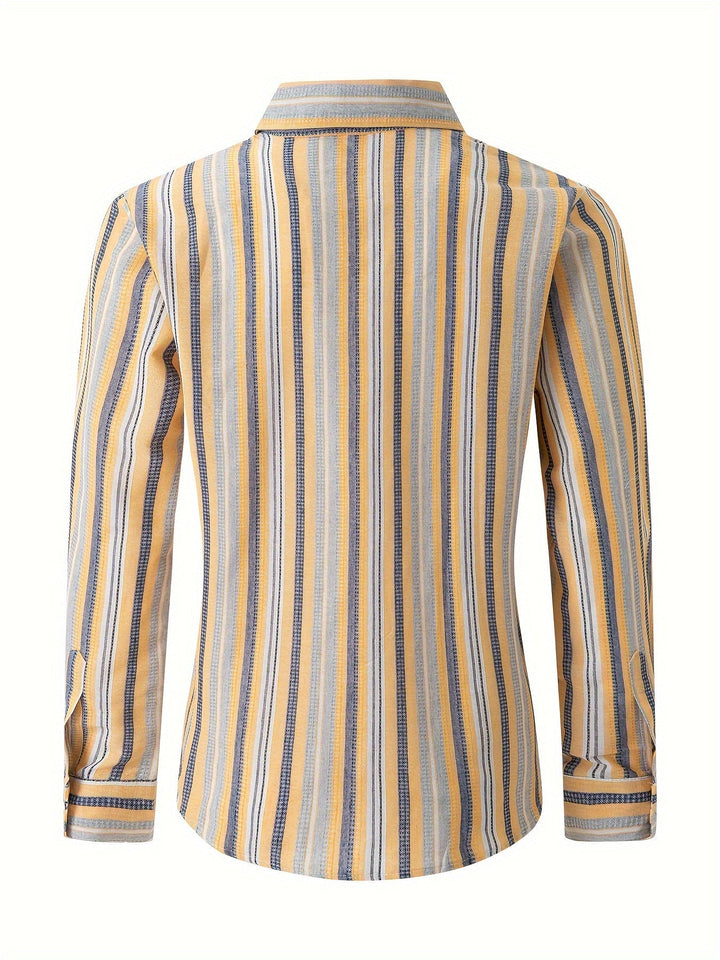 Levoire | Chemise En Coton Lin Rayée Pour Hommes Pour Un Look Décontracté