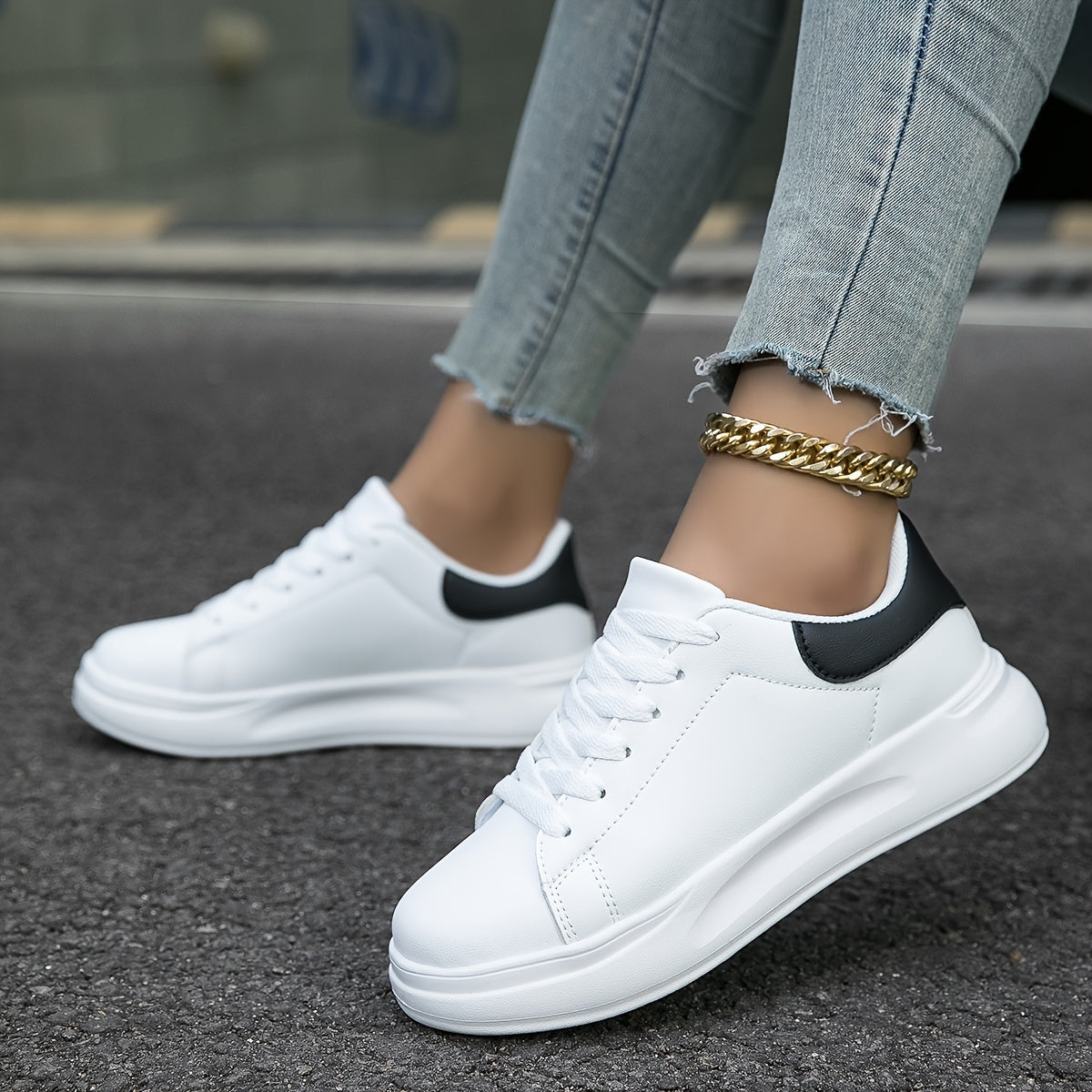 Levoire | Sneakers Orthopédiques Blanc Noir