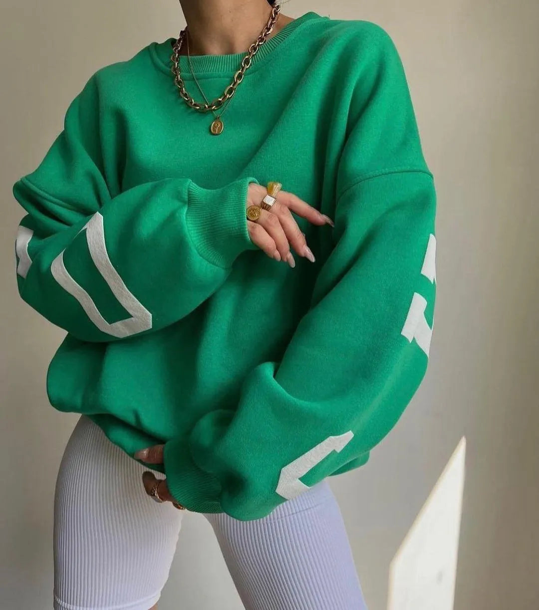 Levoire | Robe en tricot pour femmes avec impression décontractée Vert