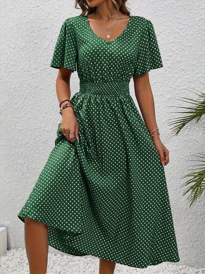 Levoire | Robe Courte À Manches Courtes À Imprimé Intégral Pour Le Printemps Et L'Été
