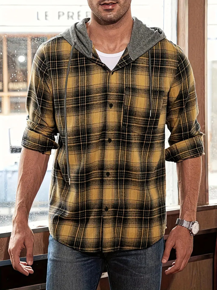 Levoire | Chemise À Capuche À Carreaux Jaune