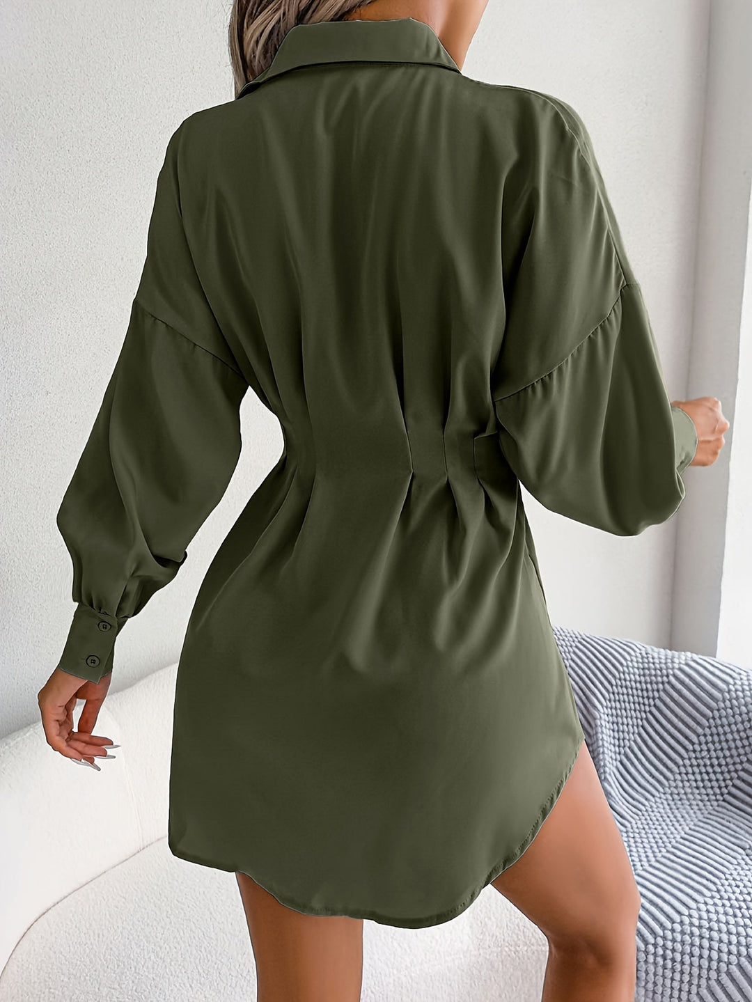 Levoire | Robe Tunique, Avec Taille Froncée Et Manches Lanternes