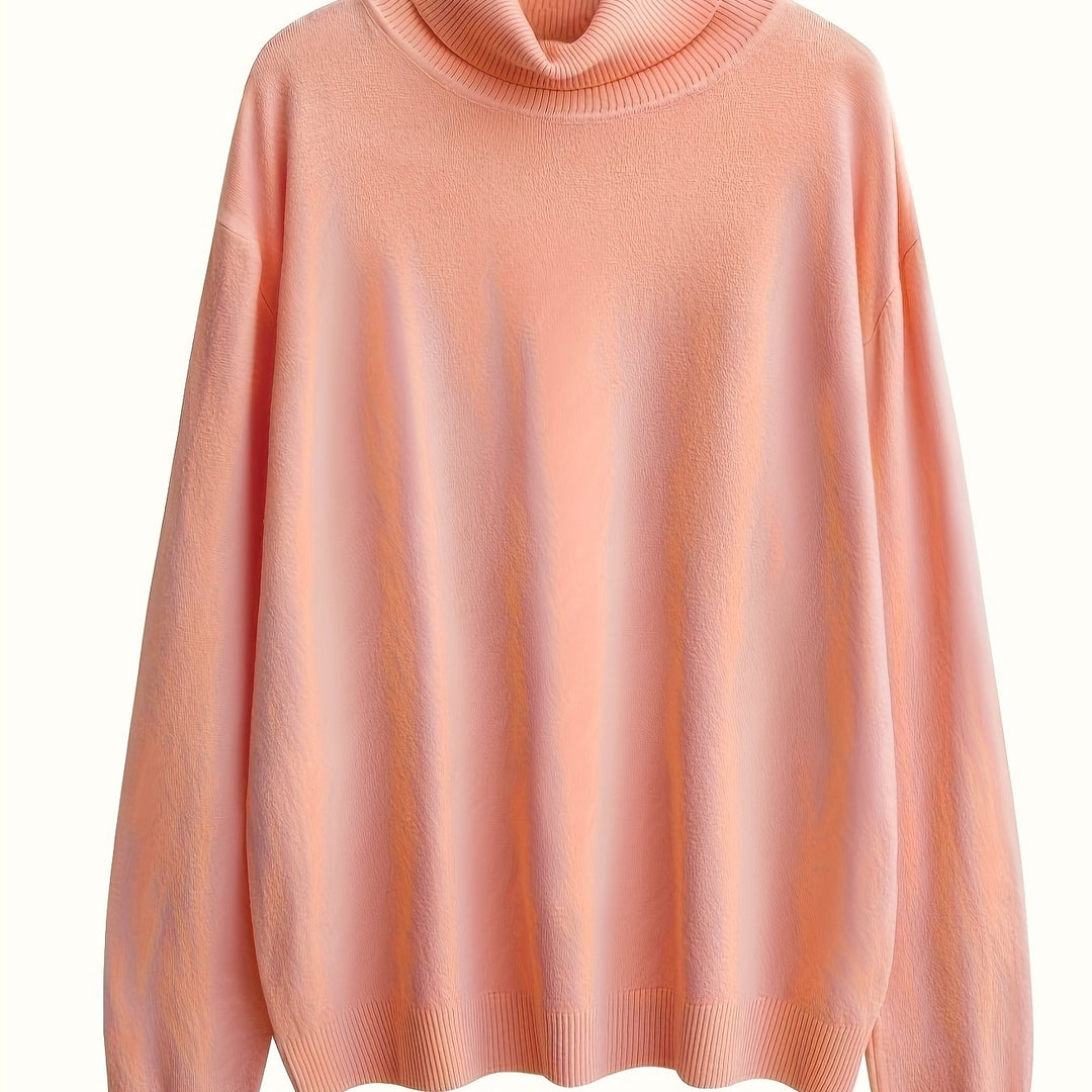 Levoire | Simple Tricot Col Montant À Manches Longues pêche