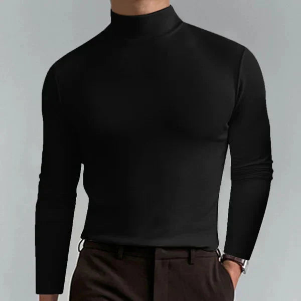 Levoire | Chemise Classique À Col Montant Slim Fit Noir