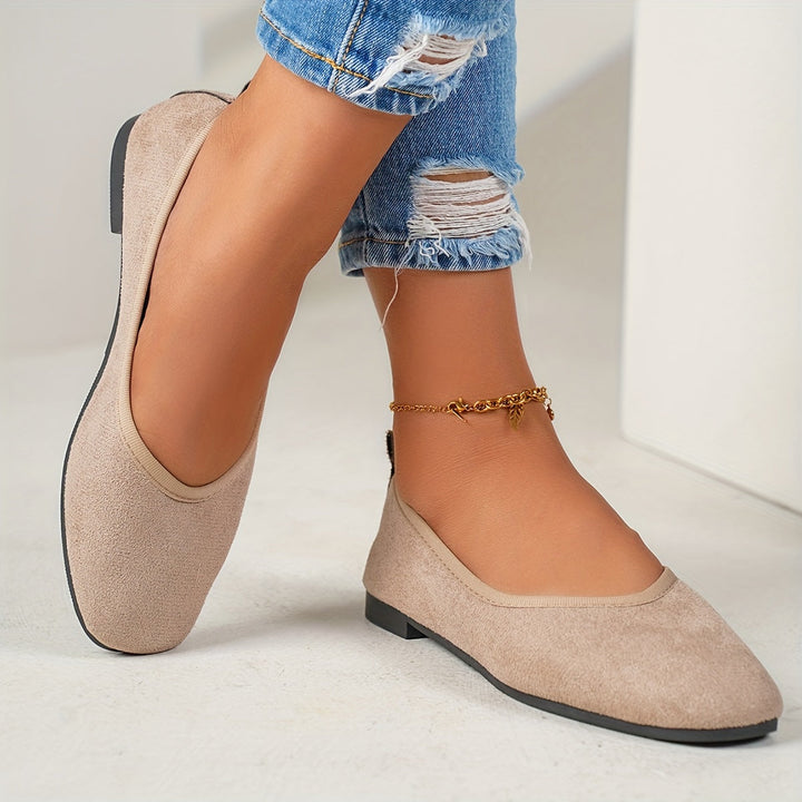 Levoire | Ballerines En Velours Élégantes Pour Femmes Beige