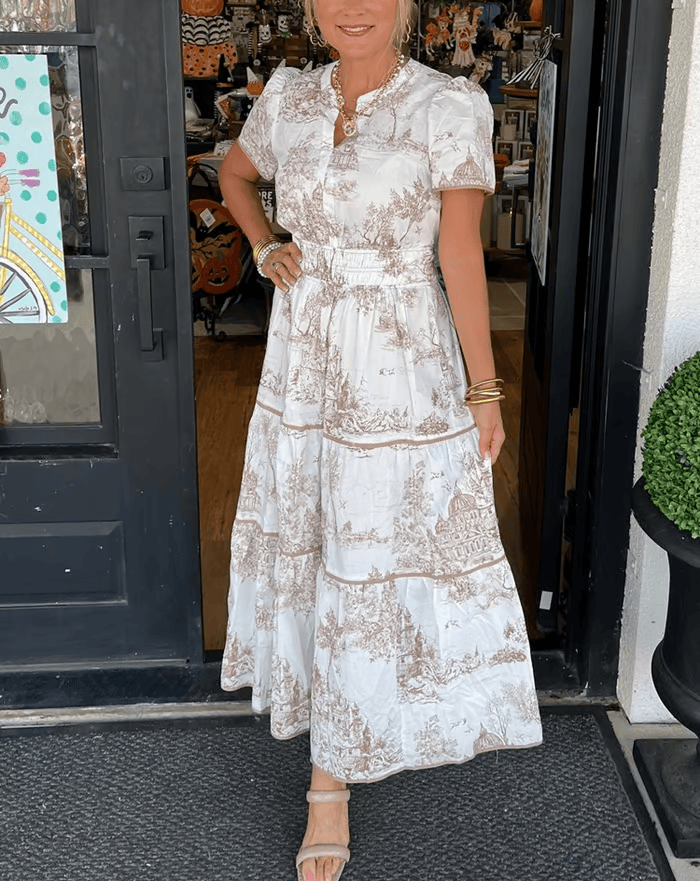 Levoire | Femmes Classique Charme Maxi Robe Braun