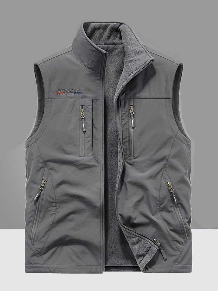 Levoire | Gilet en polaire doublé avec plusieurs poches Gris
