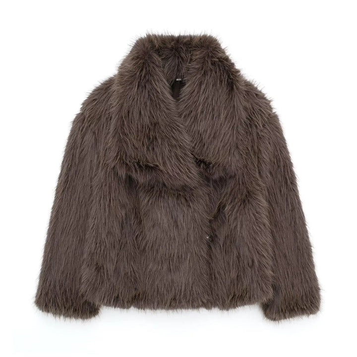 Levoire | Manteau d'hiver en peluche Braun