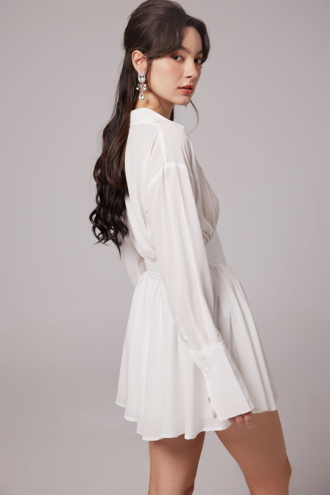 Levoire | Robe Chemise Mini Blanche À Volants