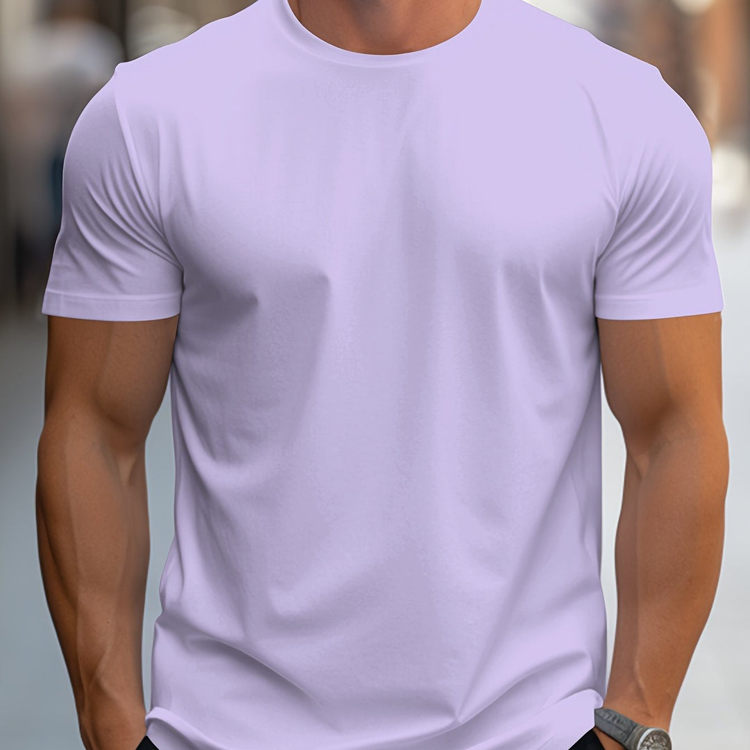 Levoire | T-Shirt Unicolore Pour Hommes Col Rond Hellulila