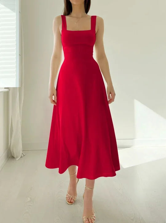Levoire | Élégant robe midi Rouge
