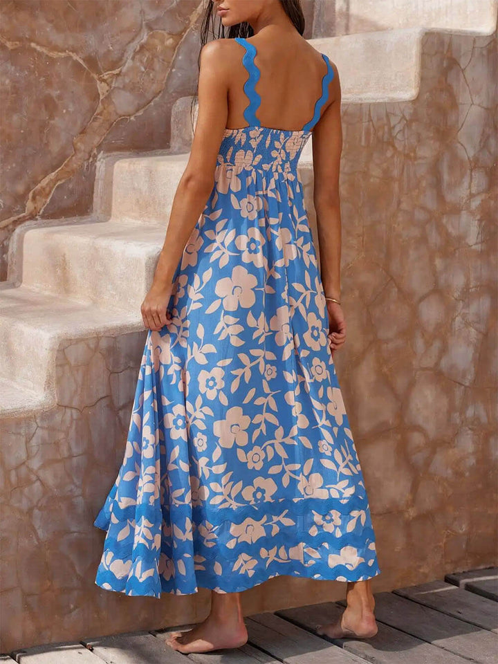 Levoire | Robe longue à bretelles et encolure carrée imprimée
