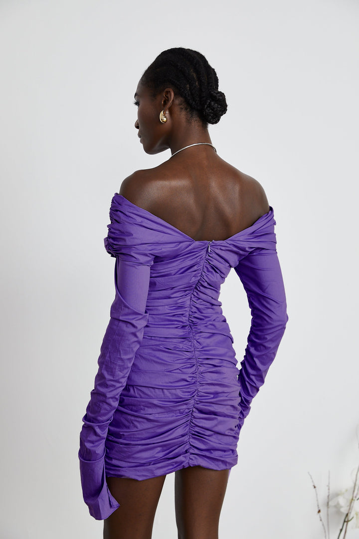 Levoire | Robe Mini À Épaules Dégagées Raffung