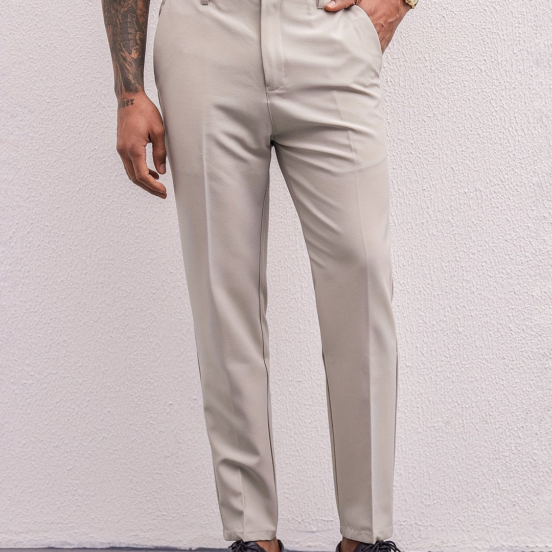 Levoire | Pantalon Slim Fit & Plissee Uni Pour Hommes Style Professionnel
