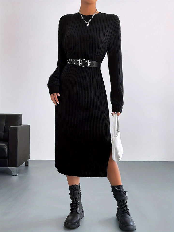 Levoire | T-Shirt Élégante Robe Avec Ourlet Asymétrique Noir