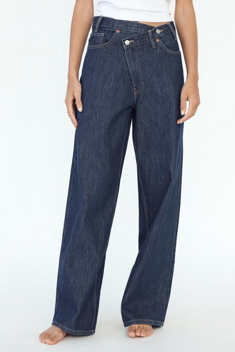 Levoire | Taille Haute Ample Forme Ajustée Crossover Bund Jeans