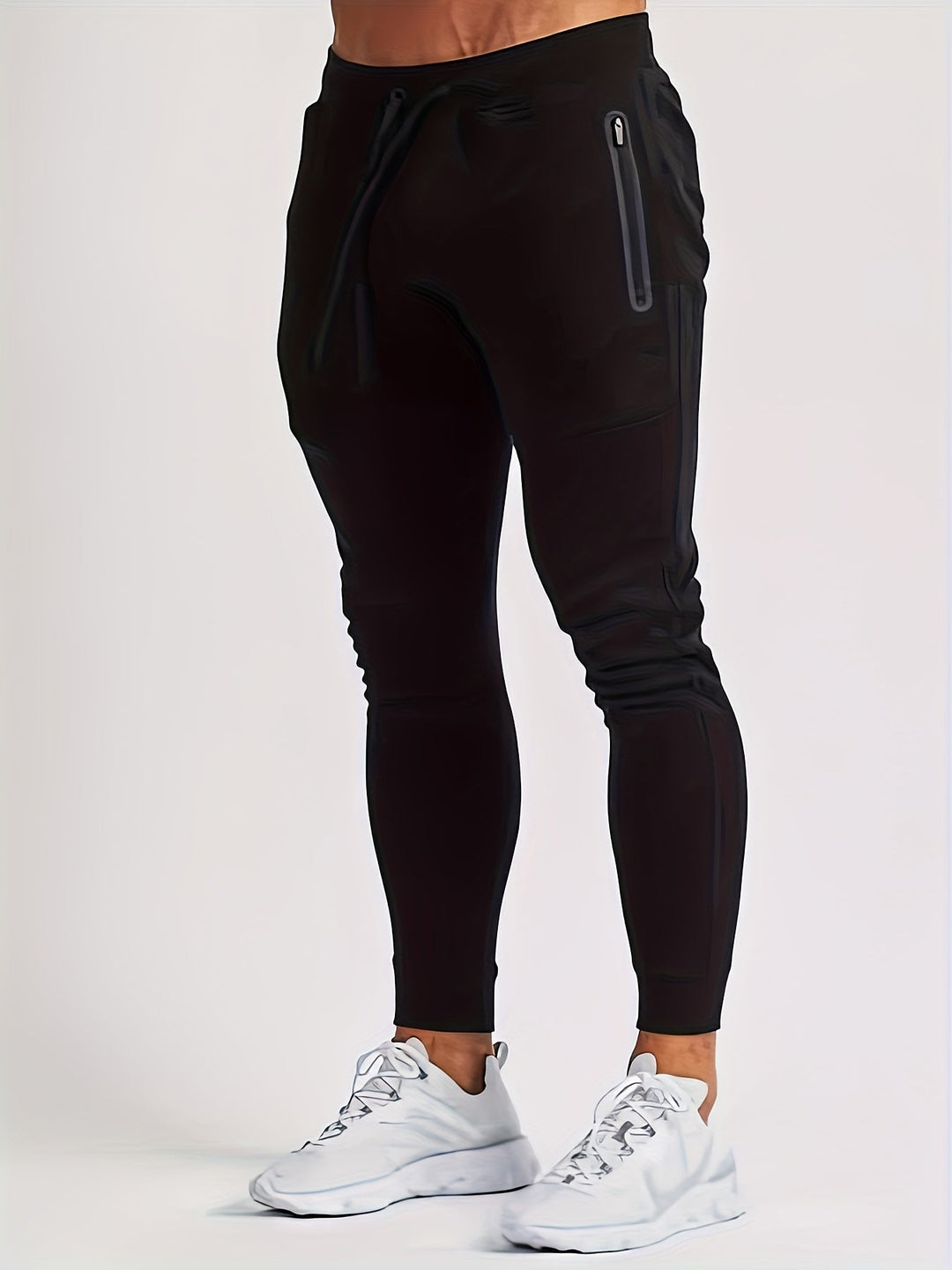 Levoire | Slim Fit Pantalons De Course Pour Hommes Noir