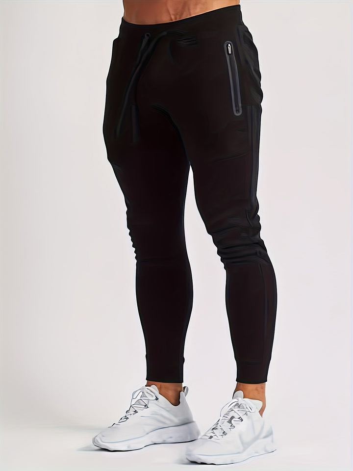 Levoire | Slim Fit Pantalons De Course Pour Hommes Noir