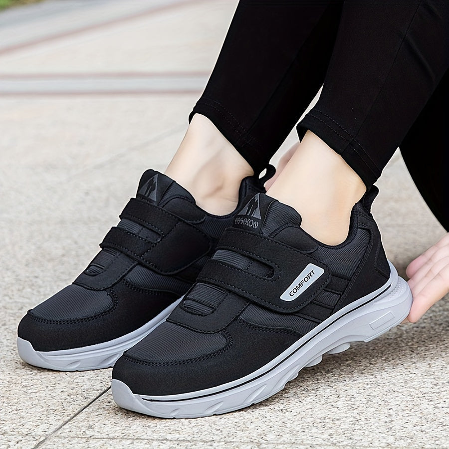 Levoire | Chaussures De Course Confortables Avec Velcro Pour Femmes Et Hommes Noir