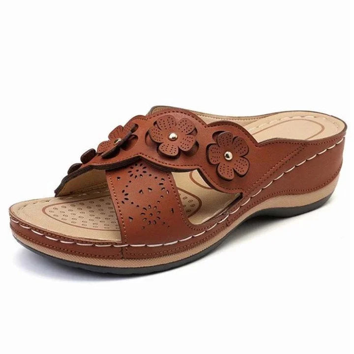 Levoire | Sandales Ortopédiques Pour Femmes À Motif Floral Braun