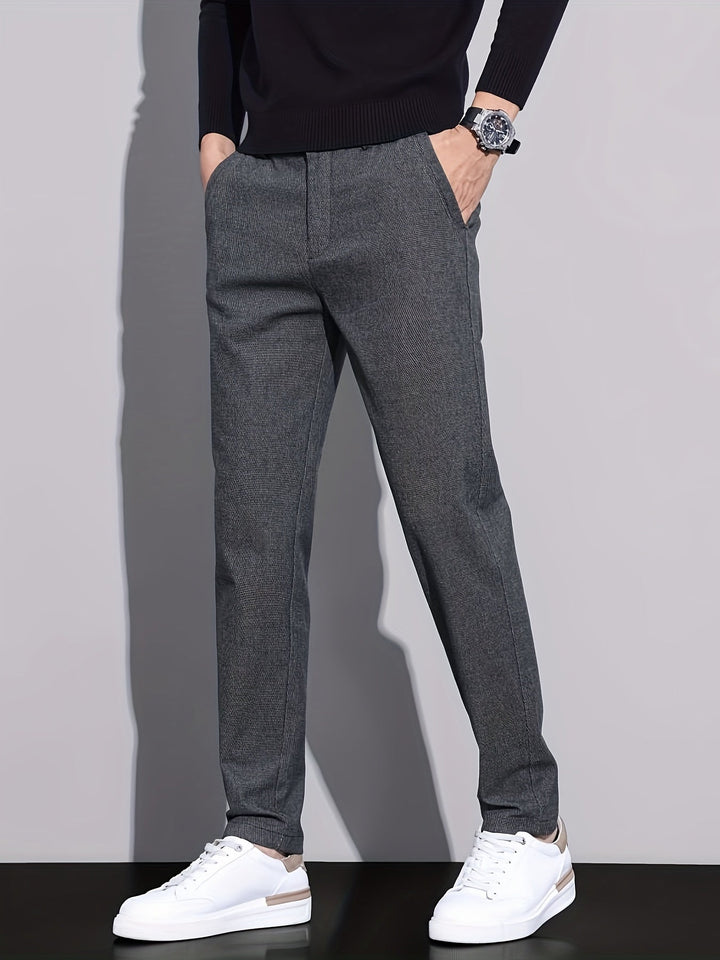 Levoire | Slim Fit Pantalon De Loisirs Pour Hommes En Tissu Respirant Et Élastique gris