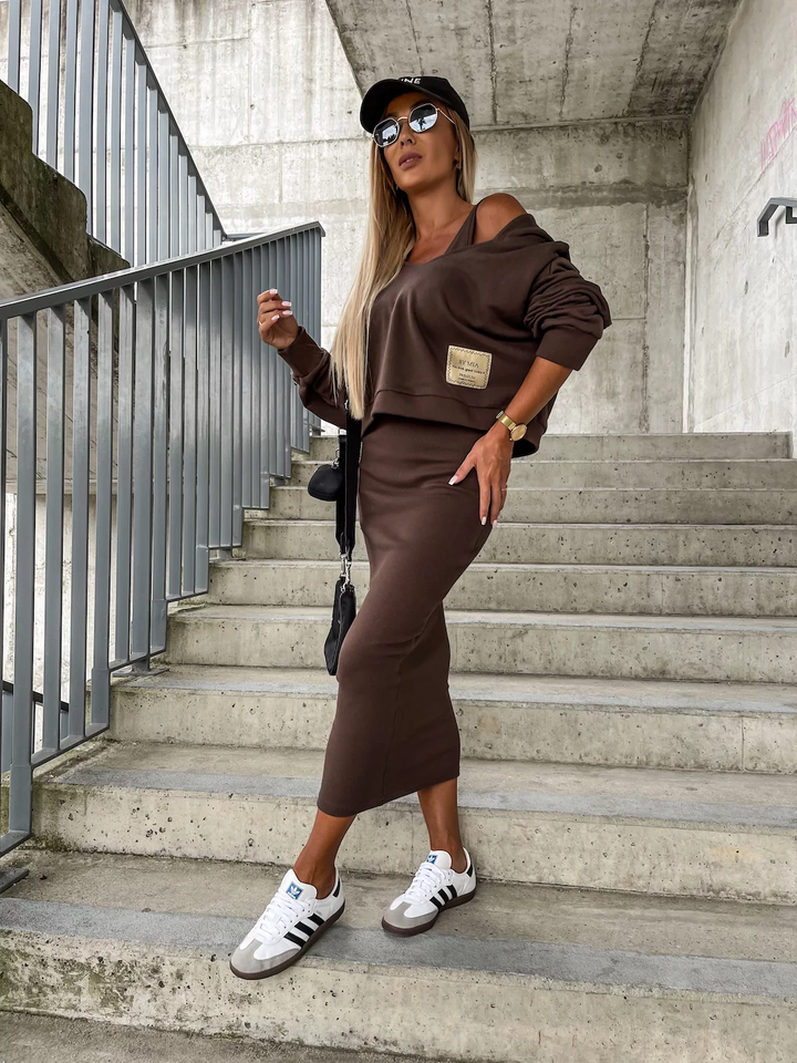 Levoire | Robe En Tricot Élégante Et Pull En Tricot Se