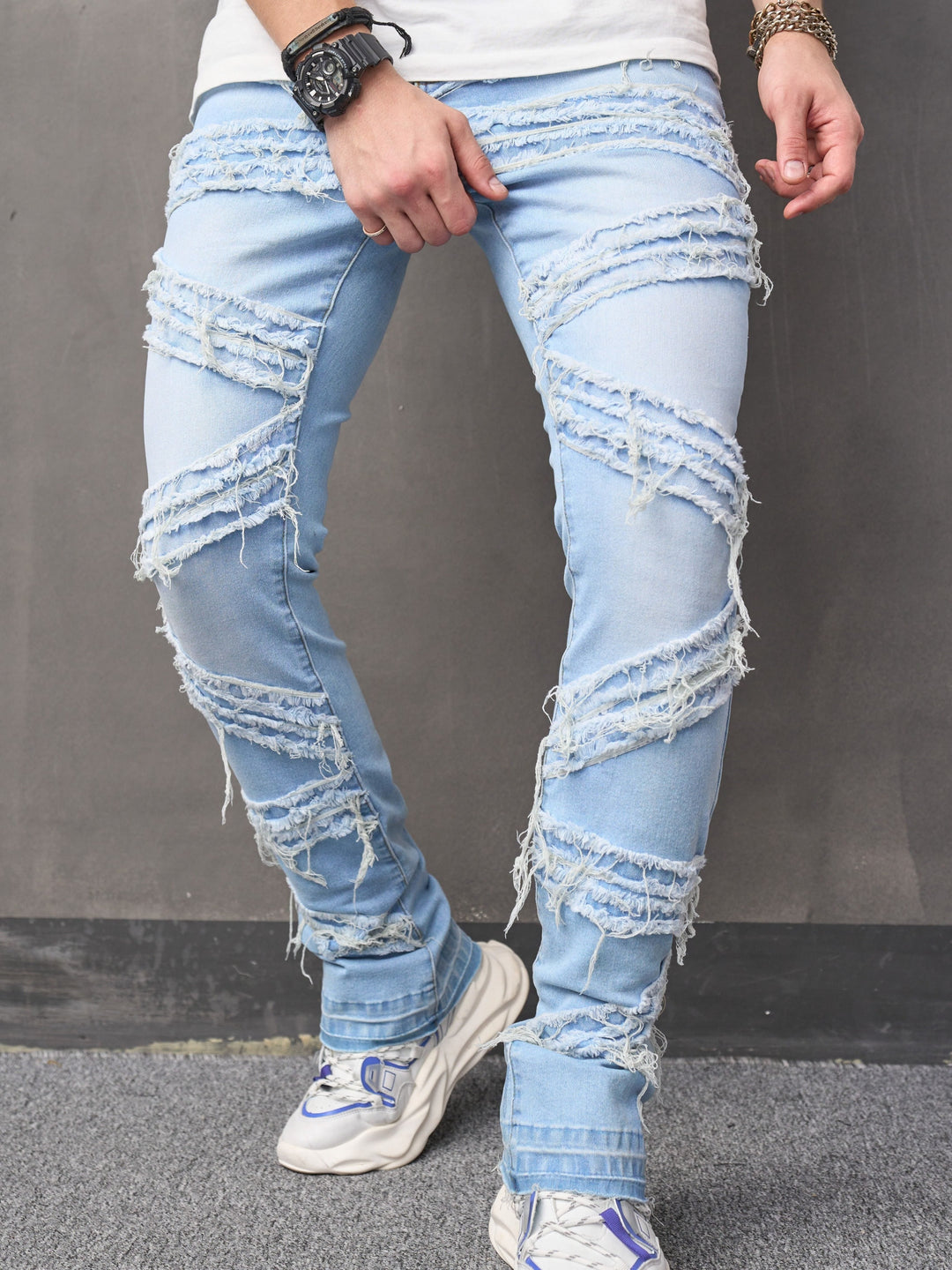 Levoire | Jean Bootcut Relaxant Avec Détail À Frange Bleu