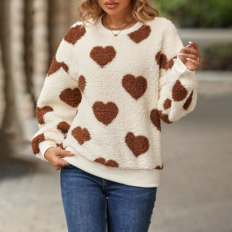 Levoire | Shirt En Peluche À Imprimé Coeur Kaki