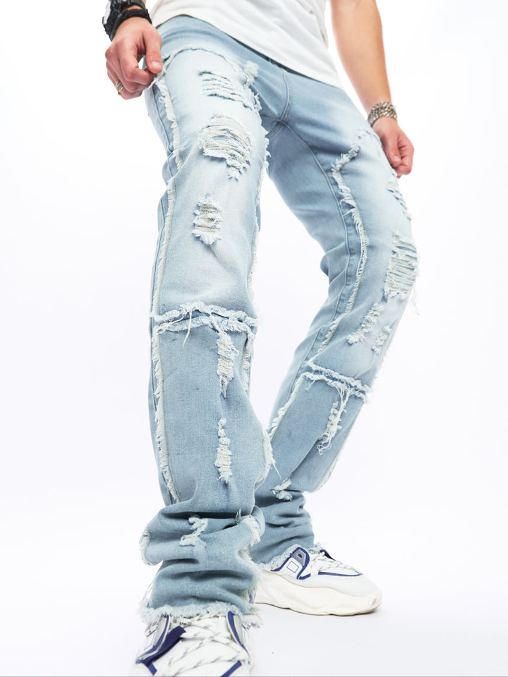 Levoire | Jeans Bootcut Homme Avec Détails De Éraflures