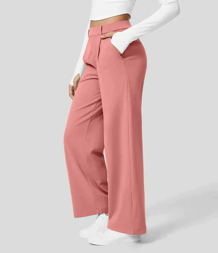 Levoire | Pantalon Palazzo Évasé Taille Haute Pour Femmes Rosa