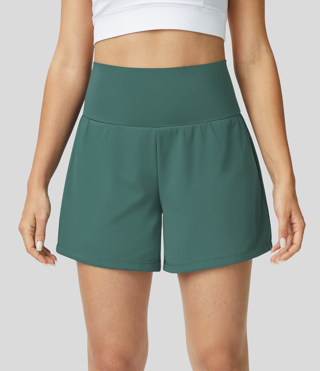 Levoire | Short De Yoga 2-En-1 Taille Haute Vert