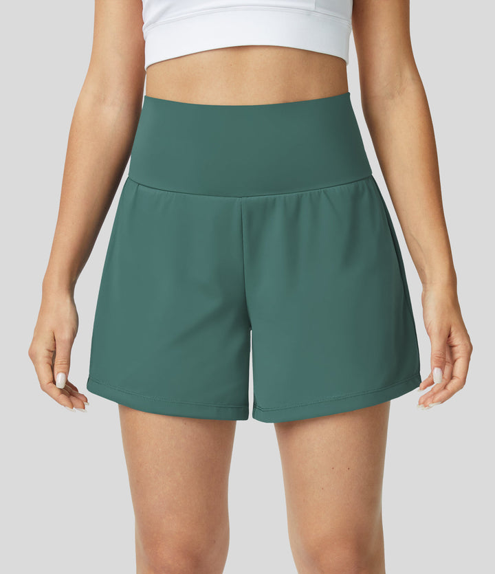 Levoire | Short De Yoga 2-En-1 Taille Haute Vert