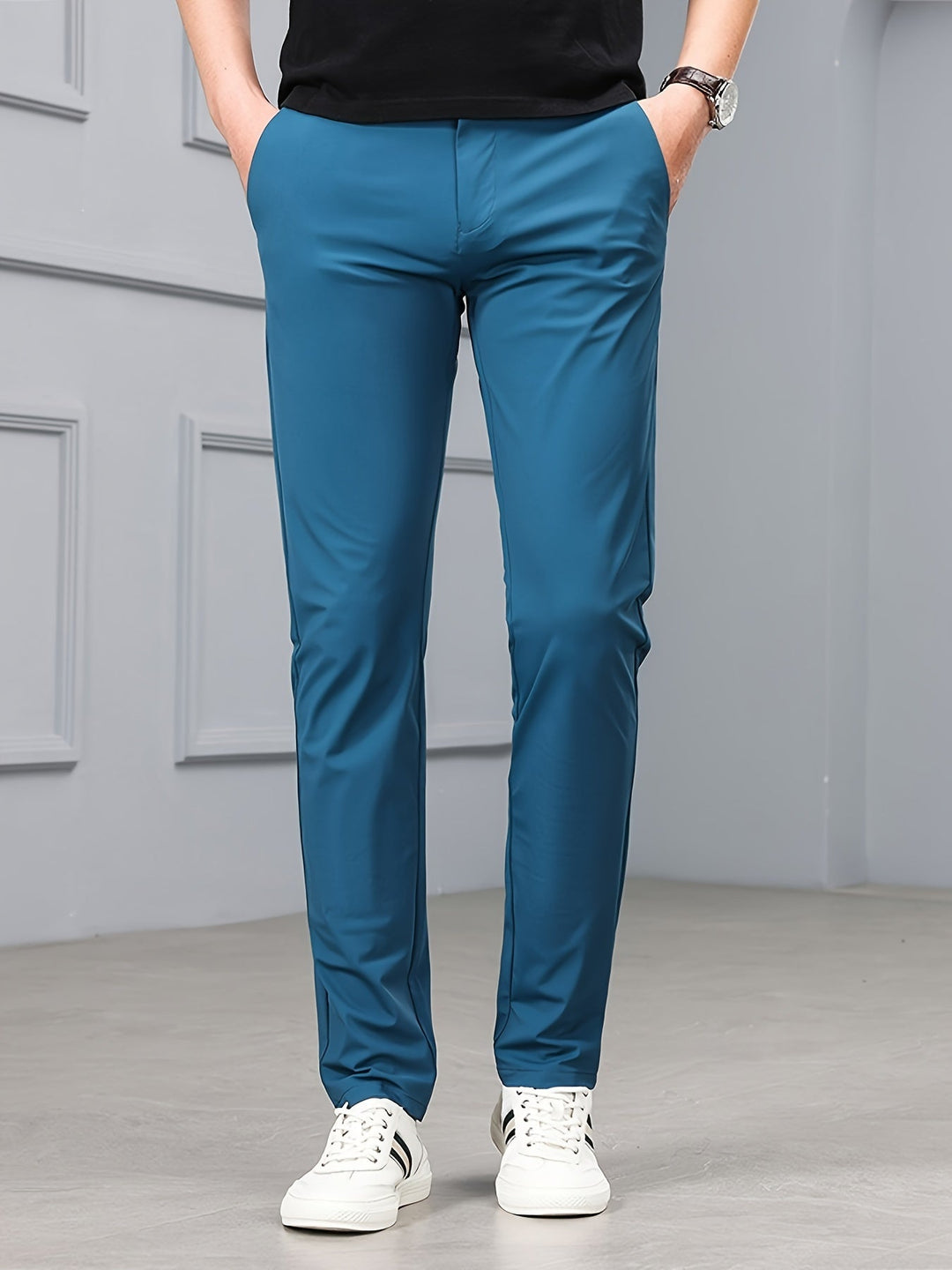Levoire | Pantalons Confortables Pour Hommes Avec Des Matériaux Extensibles Et Des Poches Vert bleu-vert