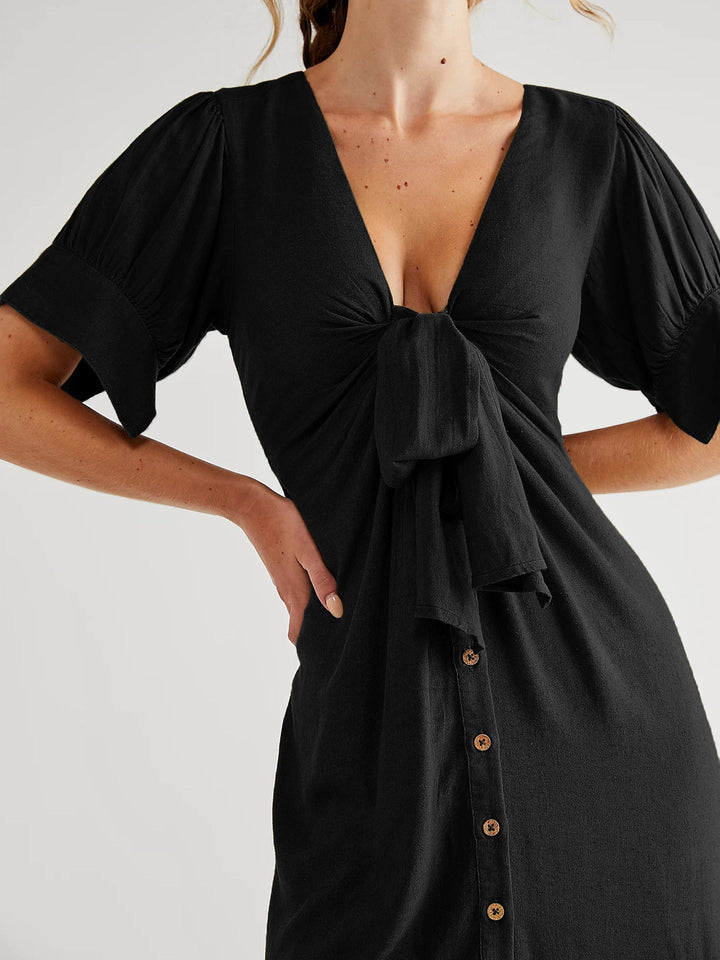 Levoire | Robe Longue Avec Fente Et Décolleté En V