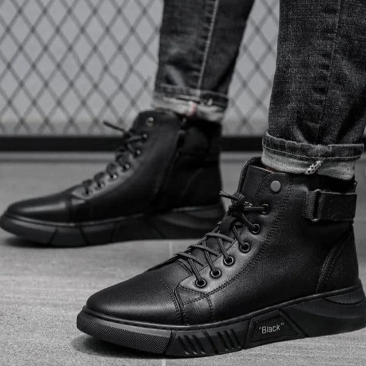Levoire | Bottes noires Bottes en cuir chaudes