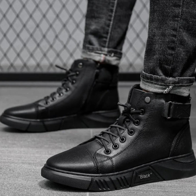 Levoire | Bottes en cuir noires et chaudes
