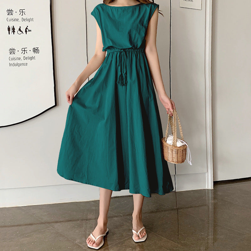 Levoire | Robe Midi Avec Franges Et Nœuds Vert