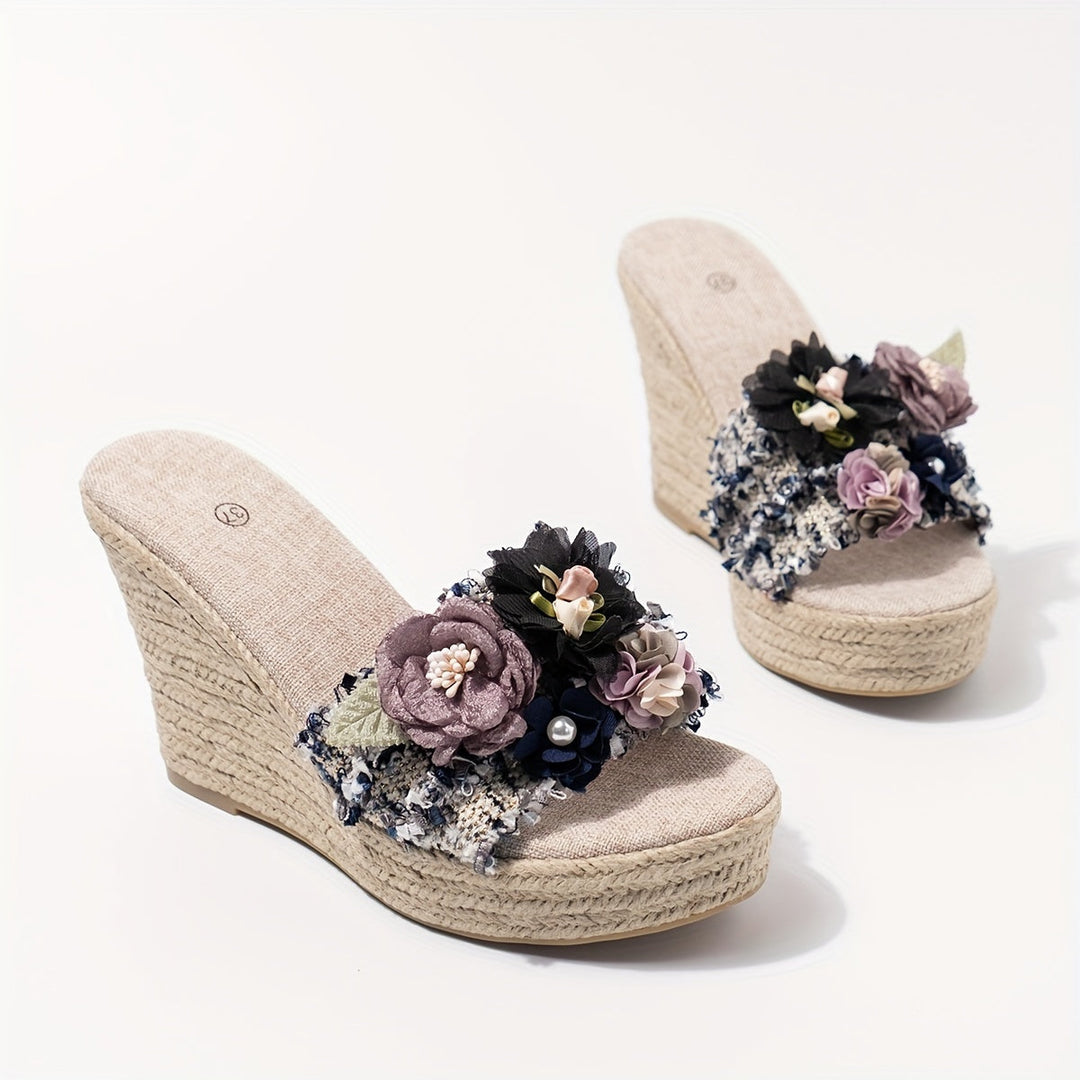 Levoire | Espadrilles Fleuries Pour Femmes Avec Talons