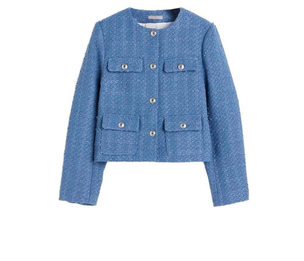 Levoire | Veste Boucle Classique Avec Patte De Boutonnage Bleu