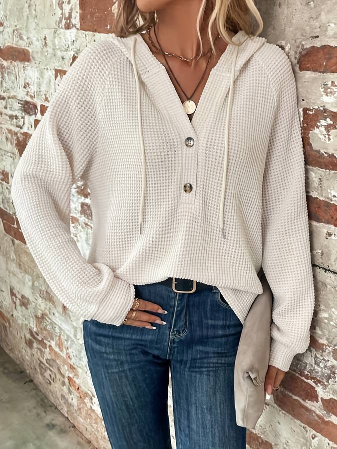 Levoire | Pull À Capuche En Tricot Blanc