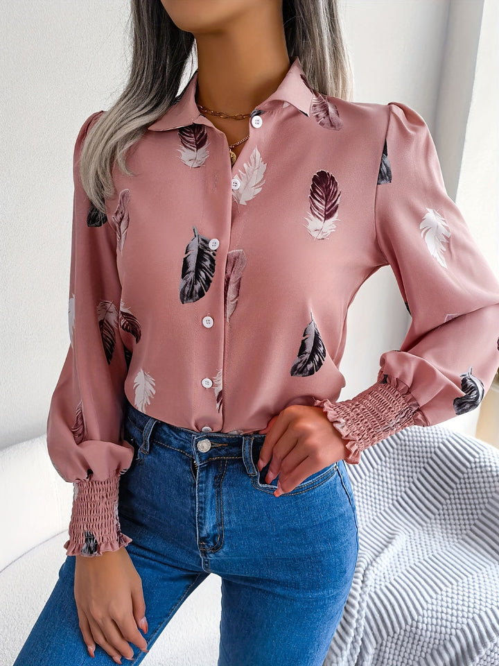 Levoire | Rennot-T-Shirts With Feather Patterns And Short Sleeves Couleur rose pâle