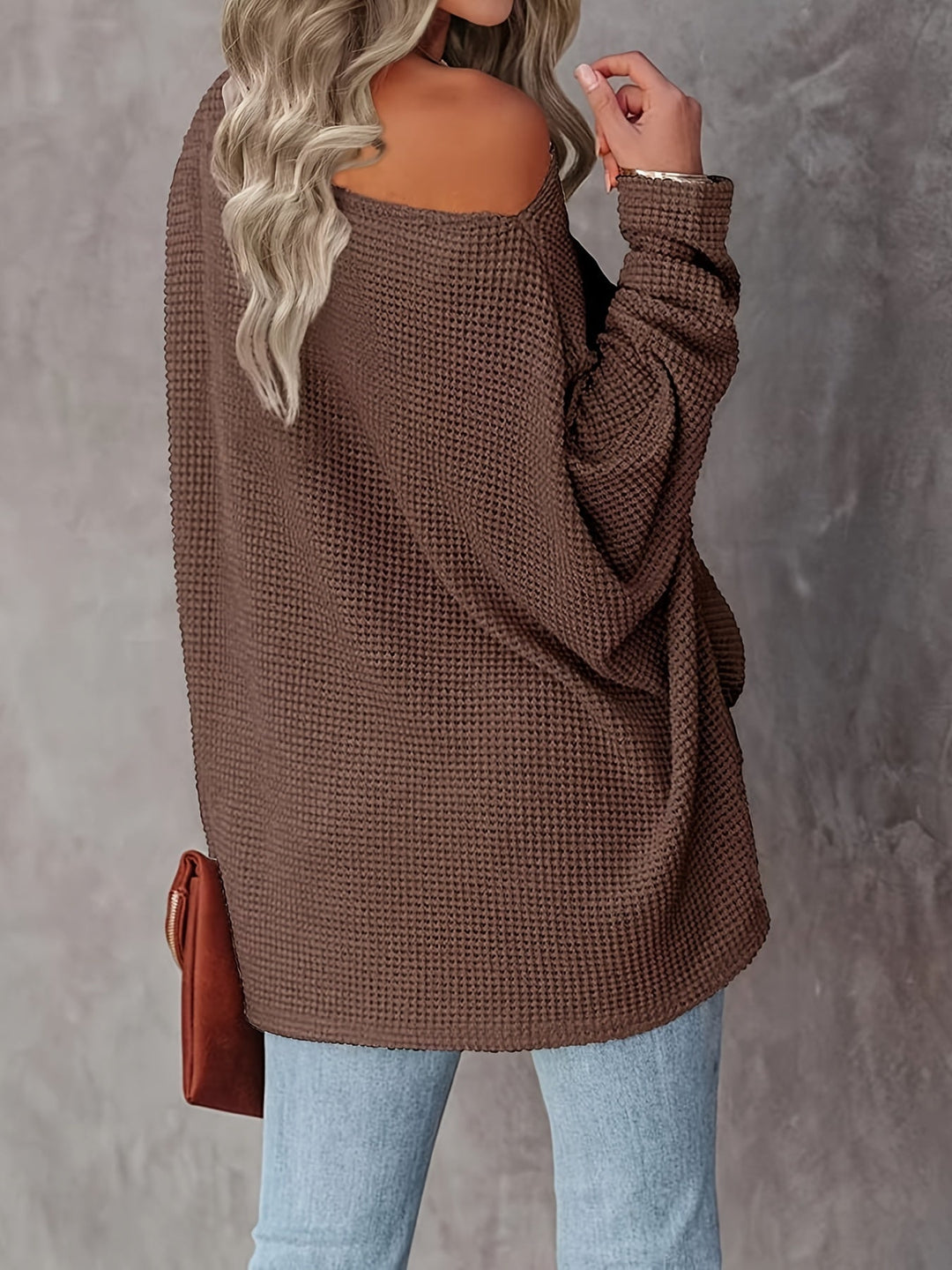 Levoire | Pull En Tricot À Épaules Dénudées À Manches Longues Grande Taille