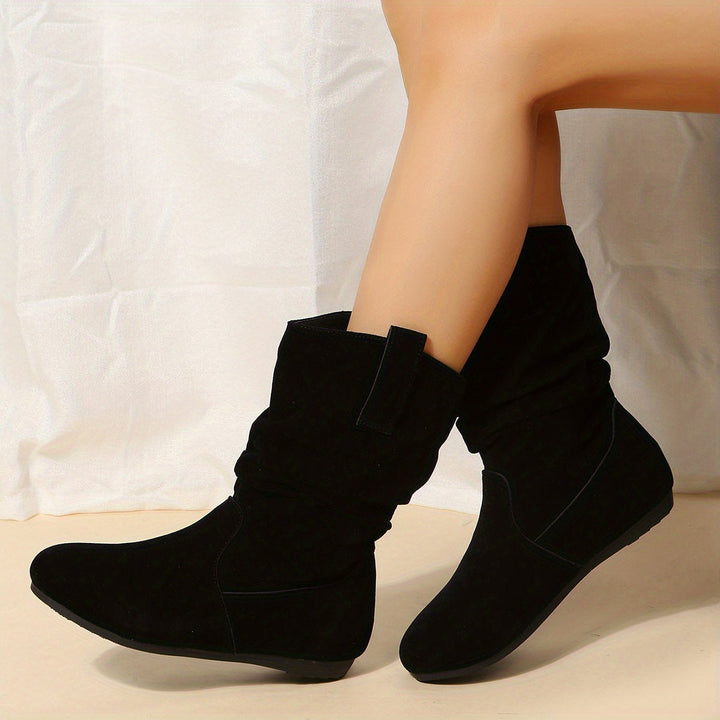 Levoire | Bottes En Cuir De Buffle À Taille Moyenne Noir