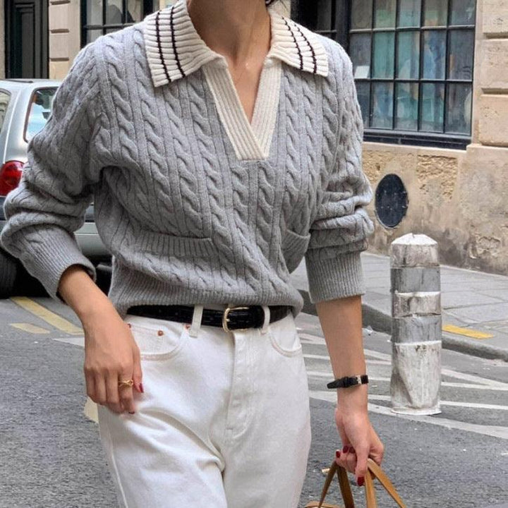 Levoire | Pull À Manches Longues Luxueux Gris Une taille